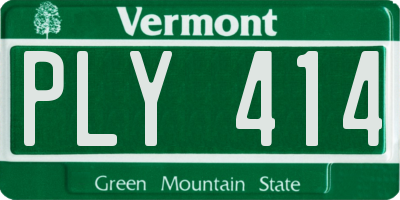 VT license plate PLY414