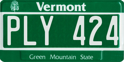 VT license plate PLY424