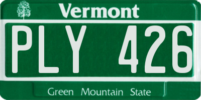 VT license plate PLY426