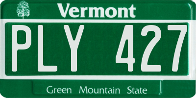 VT license plate PLY427