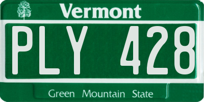 VT license plate PLY428
