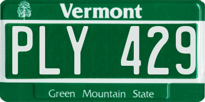 VT license plate PLY429