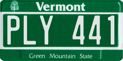 VT license plate PLY441