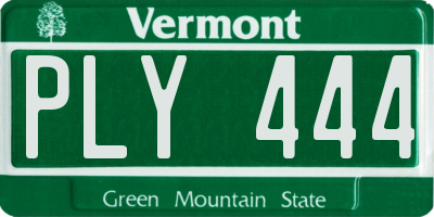 VT license plate PLY444