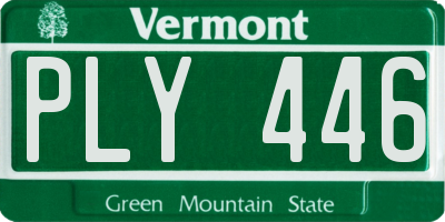 VT license plate PLY446