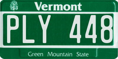 VT license plate PLY448