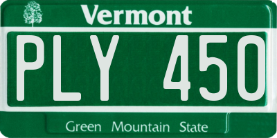 VT license plate PLY450