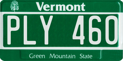 VT license plate PLY460