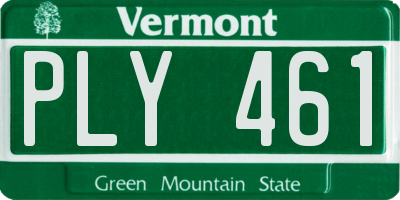 VT license plate PLY461