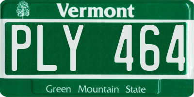 VT license plate PLY464