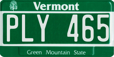 VT license plate PLY465