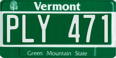VT license plate PLY471
