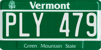 VT license plate PLY479
