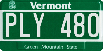 VT license plate PLY480
