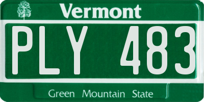 VT license plate PLY483
