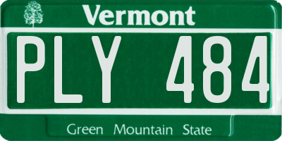 VT license plate PLY484
