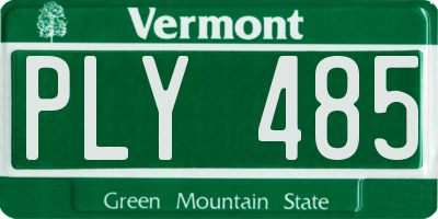 VT license plate PLY485