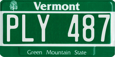 VT license plate PLY487