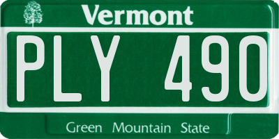 VT license plate PLY490