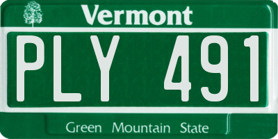 VT license plate PLY491