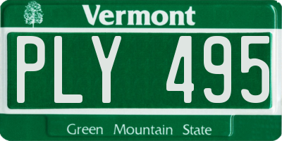 VT license plate PLY495