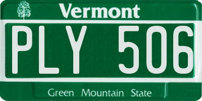 VT license plate PLY506