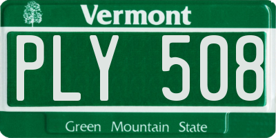 VT license plate PLY508