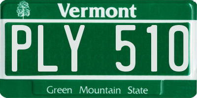 VT license plate PLY510