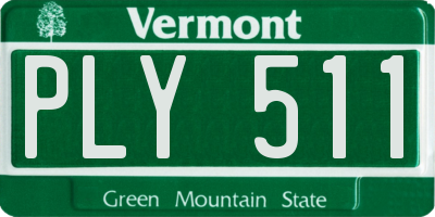 VT license plate PLY511