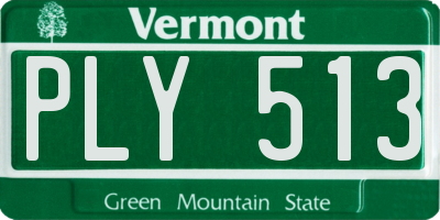 VT license plate PLY513