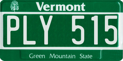 VT license plate PLY515