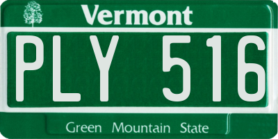 VT license plate PLY516