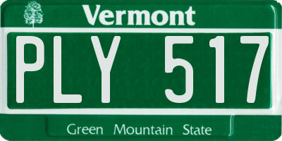 VT license plate PLY517