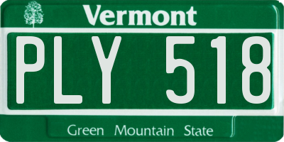 VT license plate PLY518