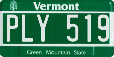 VT license plate PLY519