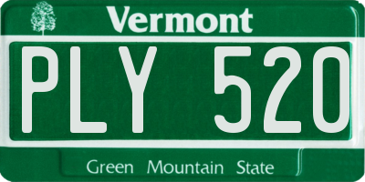 VT license plate PLY520