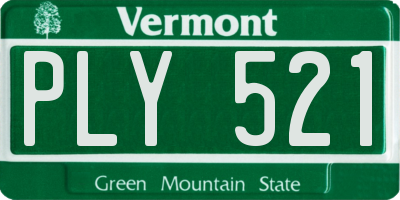 VT license plate PLY521