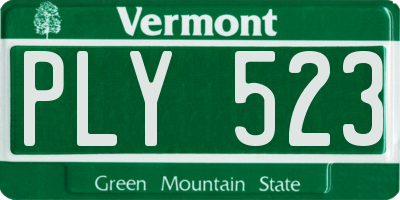 VT license plate PLY523
