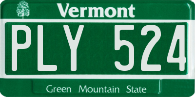 VT license plate PLY524