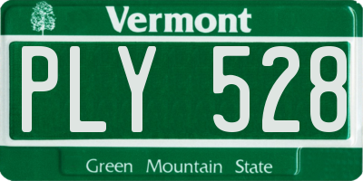 VT license plate PLY528