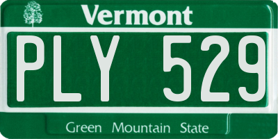 VT license plate PLY529