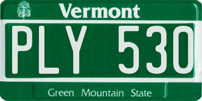 VT license plate PLY530