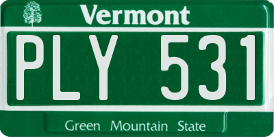 VT license plate PLY531