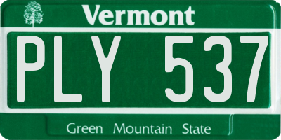 VT license plate PLY537