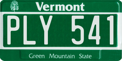 VT license plate PLY541