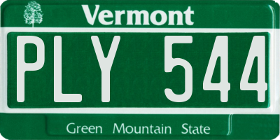 VT license plate PLY544