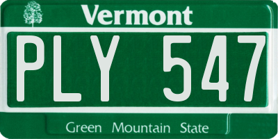VT license plate PLY547