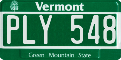 VT license plate PLY548