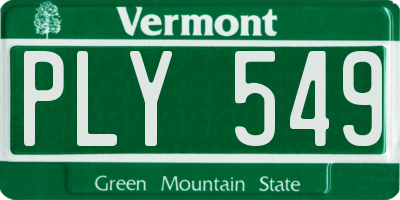 VT license plate PLY549