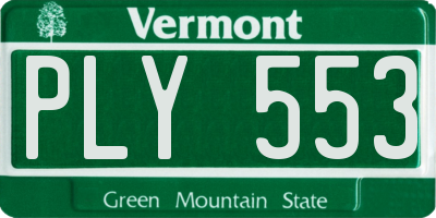 VT license plate PLY553